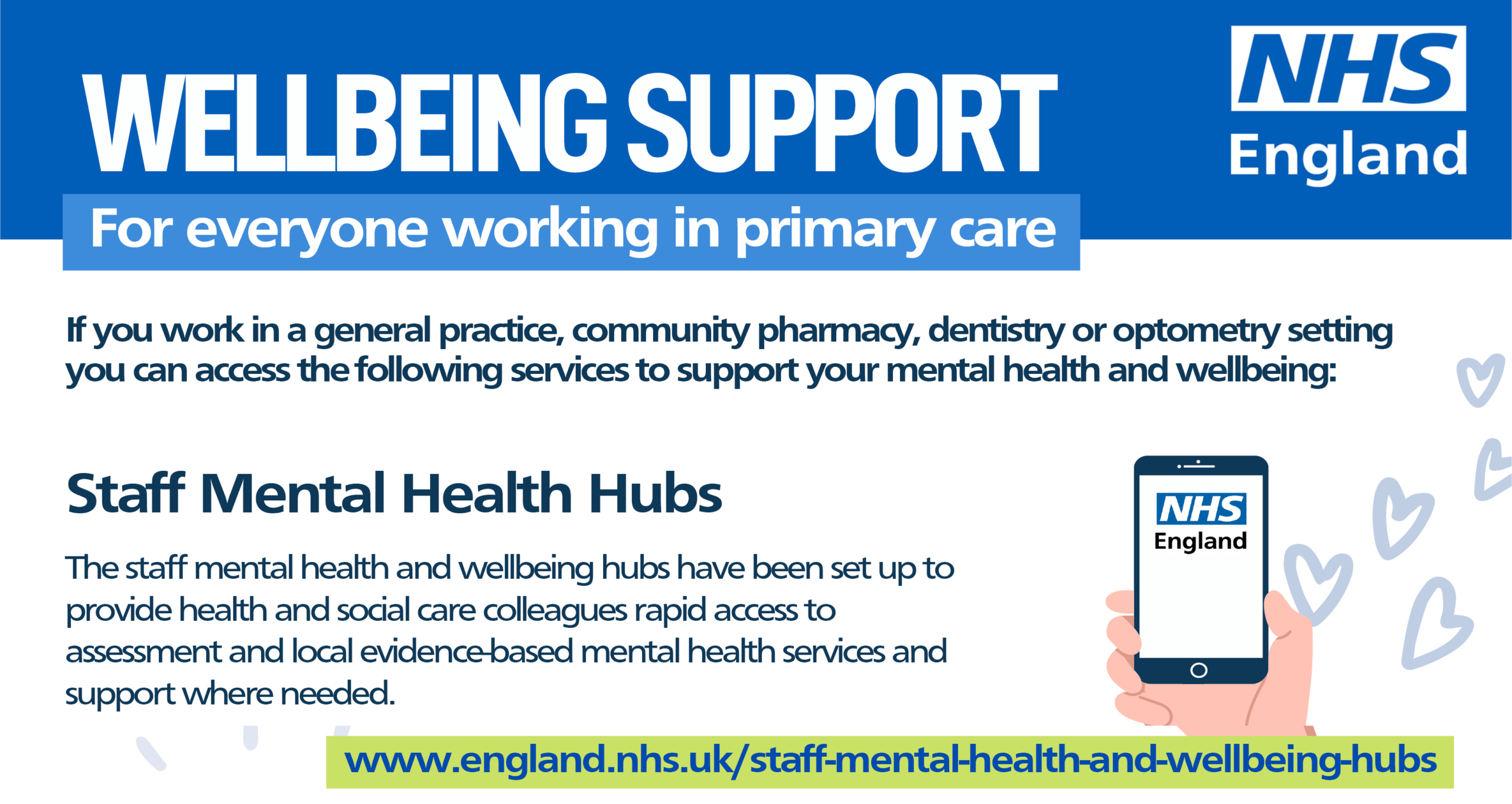 NHS Wellbeing Support poster snip August 2022-3